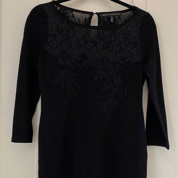 White House Black Market black lace tunic size S - Picture 3 of 4